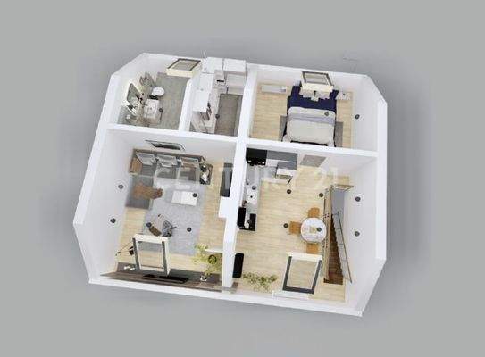 3d Grundriss Wohnung 2 OG 