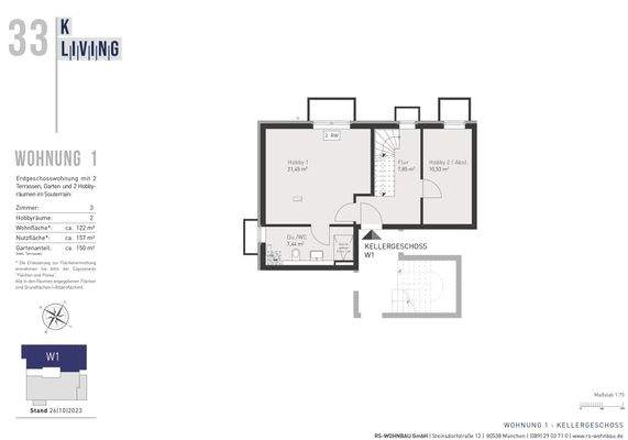 tagheller, großer Souterrainbereich