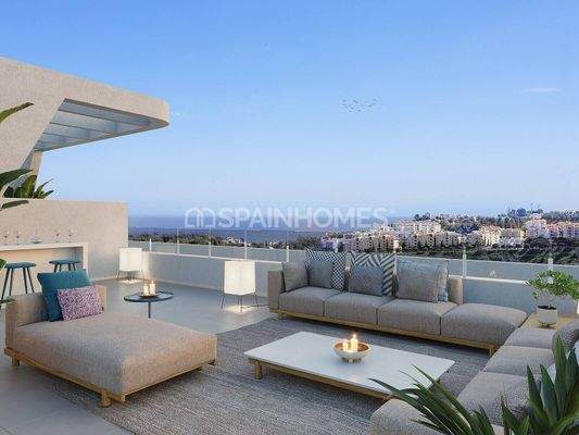 Golf Front Sea View Apartments with Large Terraces in Mijas