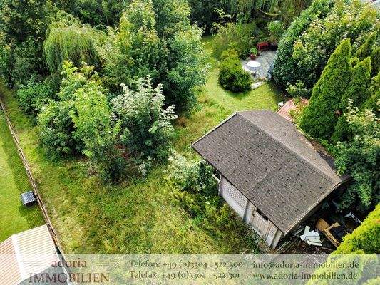 Grundstück Luftbild Gartenhäuschen