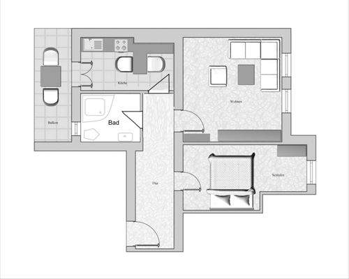 Grundriss möbliert/schematisiert