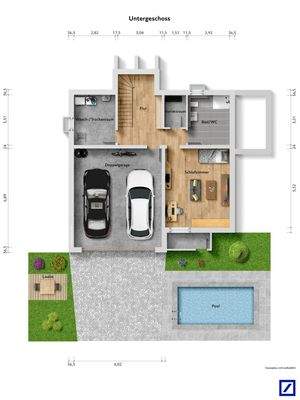 Grundriss UG Möbeliert