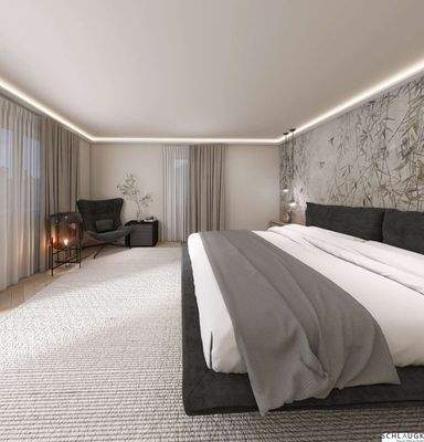 1. OG - Schlafzimmer Garten Beispiel nach Renovierung