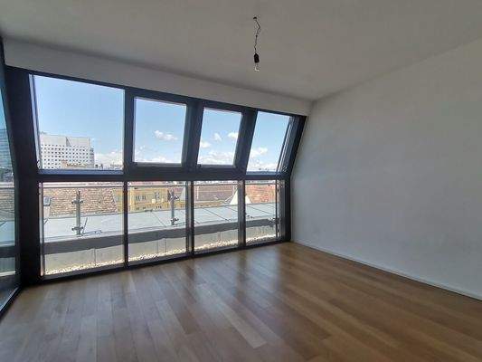 Schlafzimmer neben Terrasse