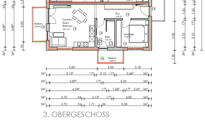 Grundriss Wohnung Nr. 14