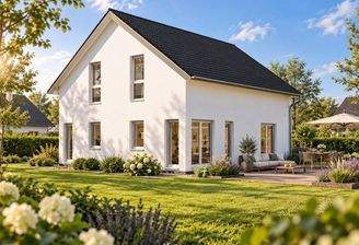 Außenansicht - weitere Perspektive auf Haus und Garten
