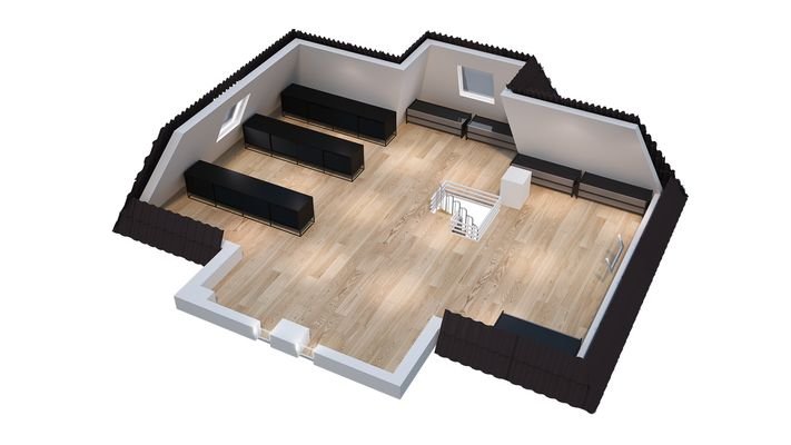 Grundriss DG2 Maisonette - 3D