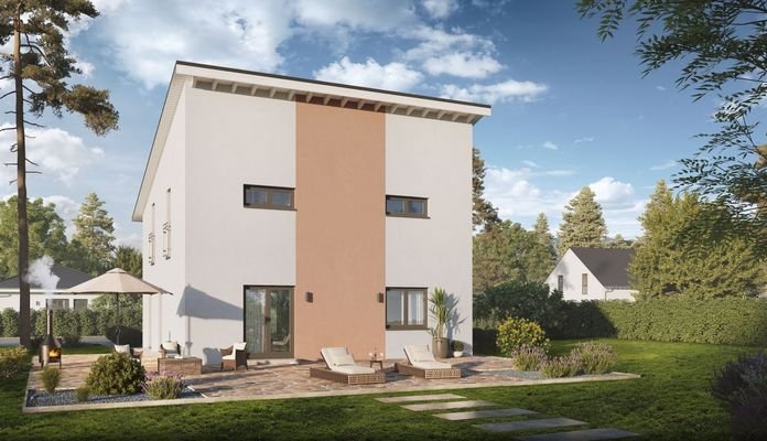  Home Zehn mit Pultdach Gartenansicht