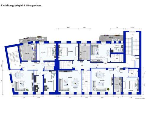 Einrichtungsbeispiel 3. Obergeschoss