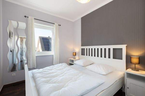 Das ruhige Schlafzimmer im Obergeschoss