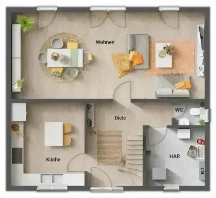 Einfamilienhaus - Flair 134 - Grundriss Erdgeschos