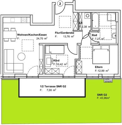 Grundriss Wohnung Nr. 2