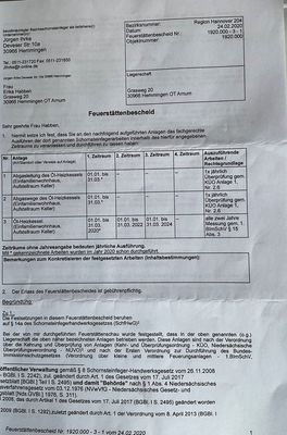 Feuerstättenbescheid