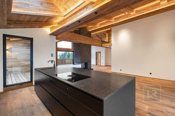 Küche mit Blick in den Wohnraum