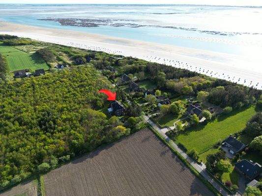 Luftaufnahme mit Markierung