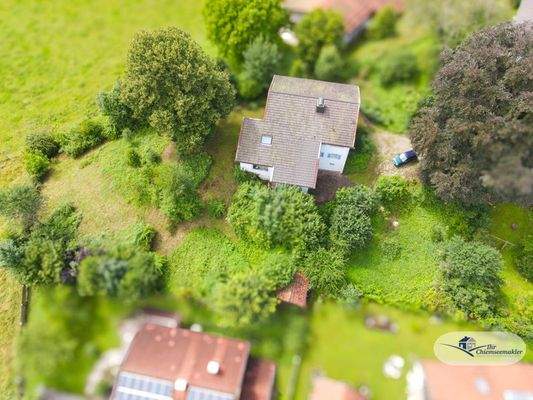 Luftansicht Grundstück mit Altbestand