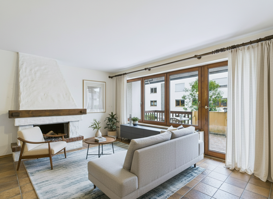 Idee Wohnzimmer mit Kamin