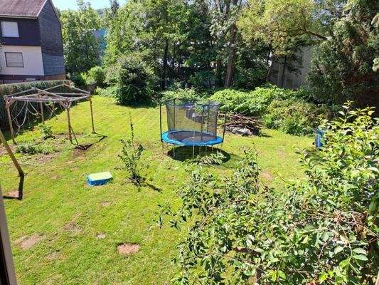 Blick von oben in den Garten