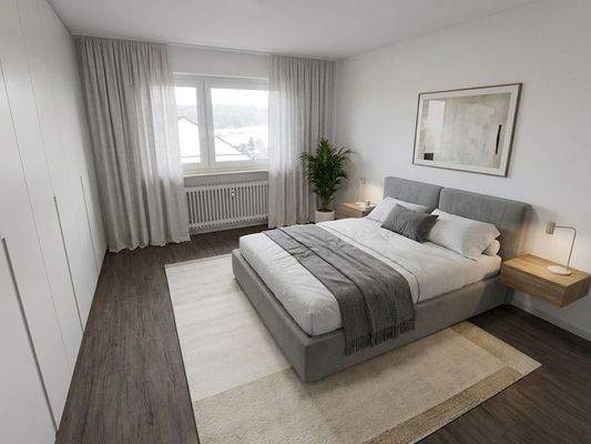 Schlafzimmer Einrichtungsbeispiel KI