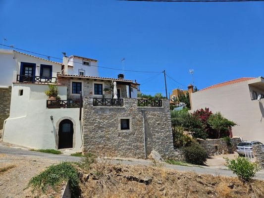 Kreta, Kalo Chorio: Traditionelles Steinhaus mit Panoramablick auf das Meer zu verkaufen