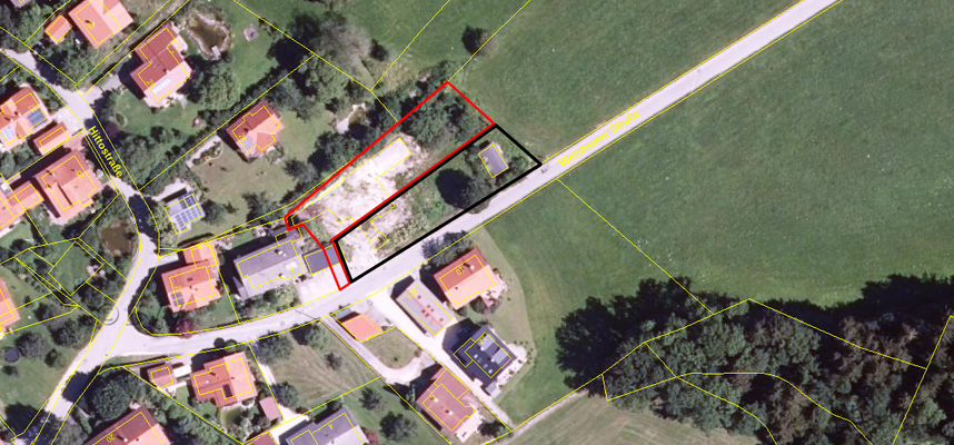 Mögliche Grundstücksaufteilung