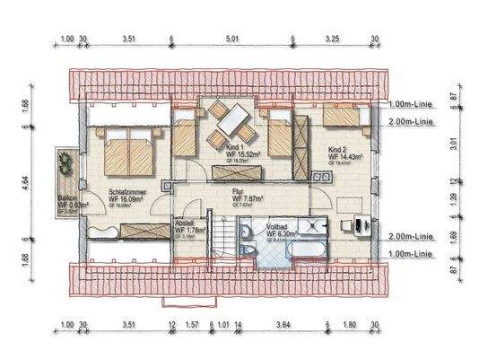 Grundriss DG (nicht maßstäblich)