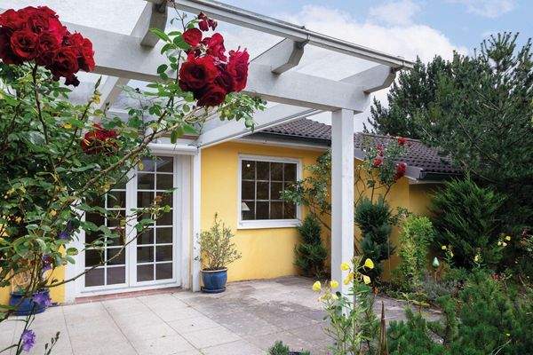 Blick auf das Schlafzimmerfenster