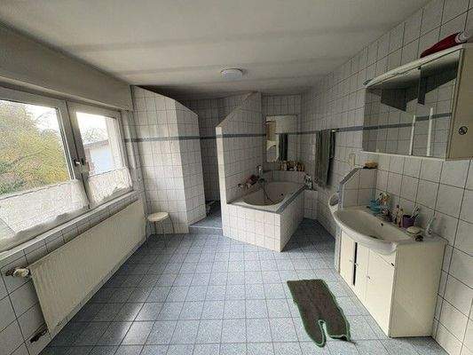 Großes Bad mit Walk-In Dusche und Whirlpool