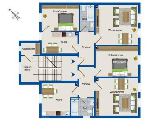 Grundriss Wohnung 3 u. 4