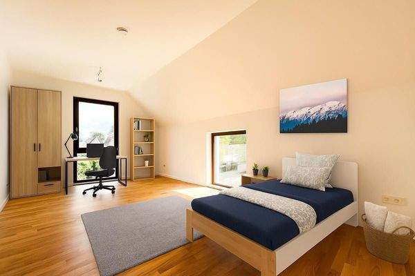 Jugendzimmer 2.OG, Einrichtungsvorschlag, KI-generiert