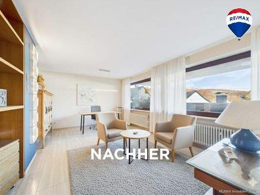 RE/MAX Immobilien DeLux Wohn-Geschäftshaus Merzig Wohnzimmer nachher