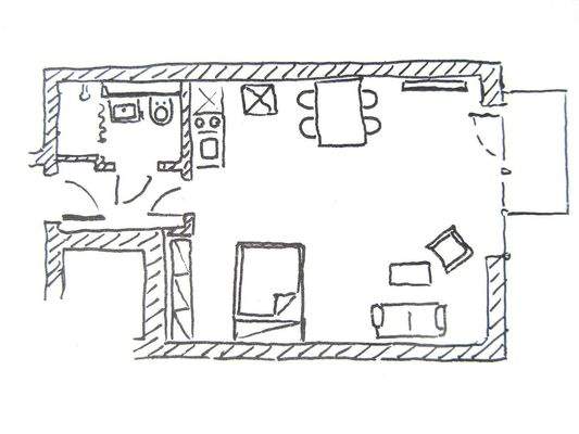 Skizze des Apartments