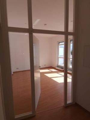 Holz-/Glaselement vom Flur ins Wohnzimmer