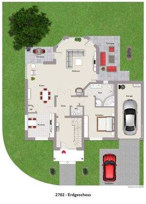Grundriss EG visualisiert 2702