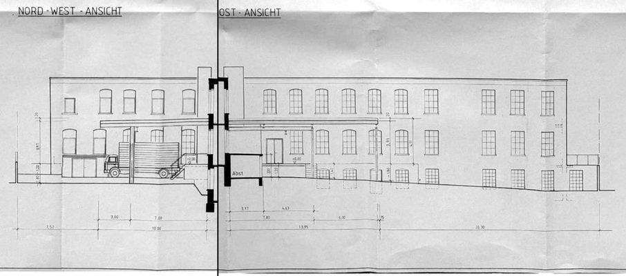 alte Gebäude-Ansichtszeichnung