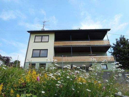 Blick zum Haus vom Garten