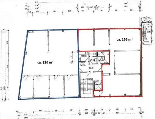 Grundriss 2. OG Flächen markiert