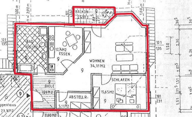 Grundriss Wohnung DG