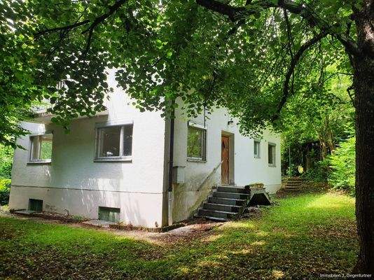 Stark eingewachsenes Grundstück