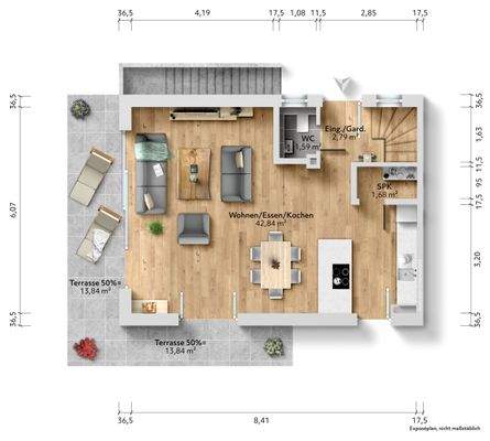 Grundriss EG möbliert