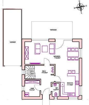 Erdgeschoss mit Garage