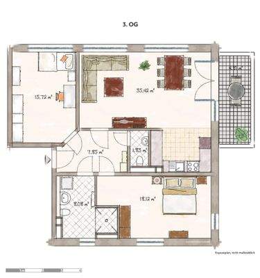 Grundriss der Wohnung