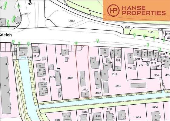 Ausschnitt Liegenschaftskarte