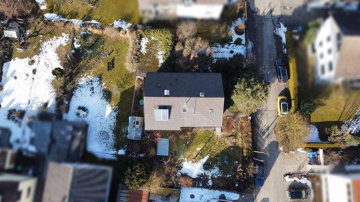 Luftbildaufnahme Haus mit Grundstück