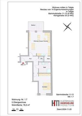 Grundriss Wohnung 1.7