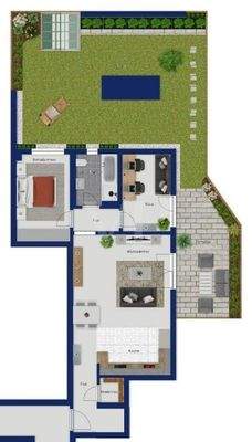 Grundriss mit Außenbereich