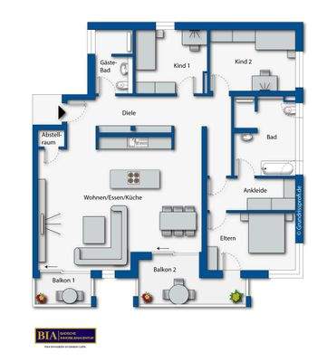 Grundriss Möblierungsvorschlag