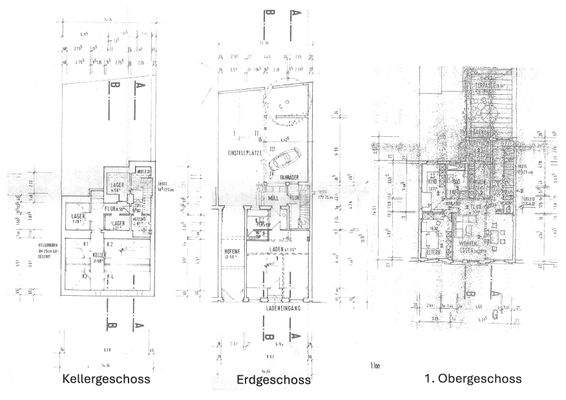 Grundrisse, KG, EG, 1.OG