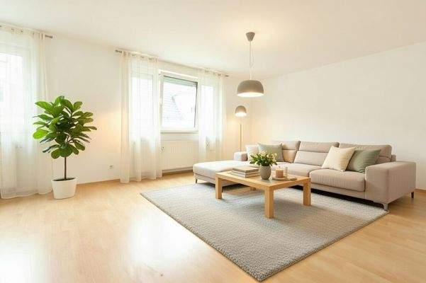 Wohnzimmer mit Deko und Möbel