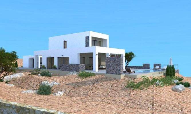 Kreta, Kokkino Chorio: Sofort bebaubares Grundstück mit Meerblick zu verkaufen